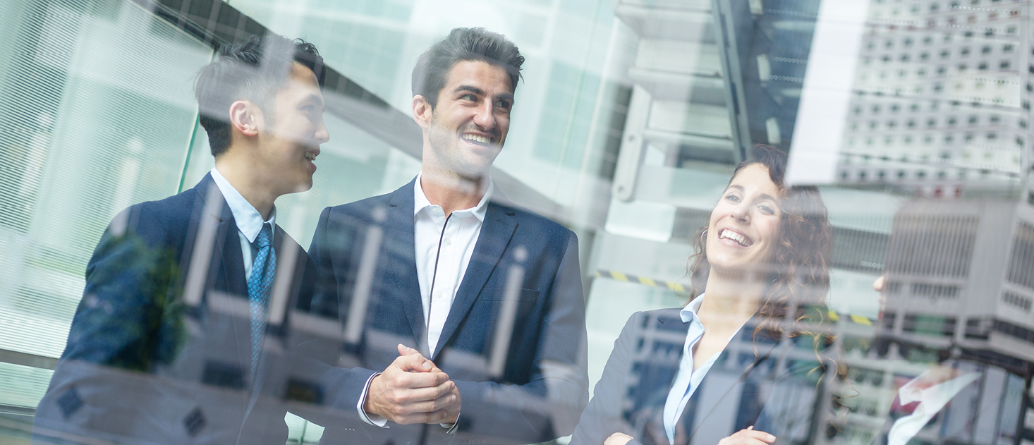 Multi Nationality of business people talk to each other